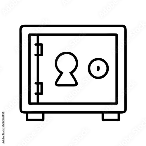 Outline safe box vector illustration for security, deposit, and banking needs in financial sector