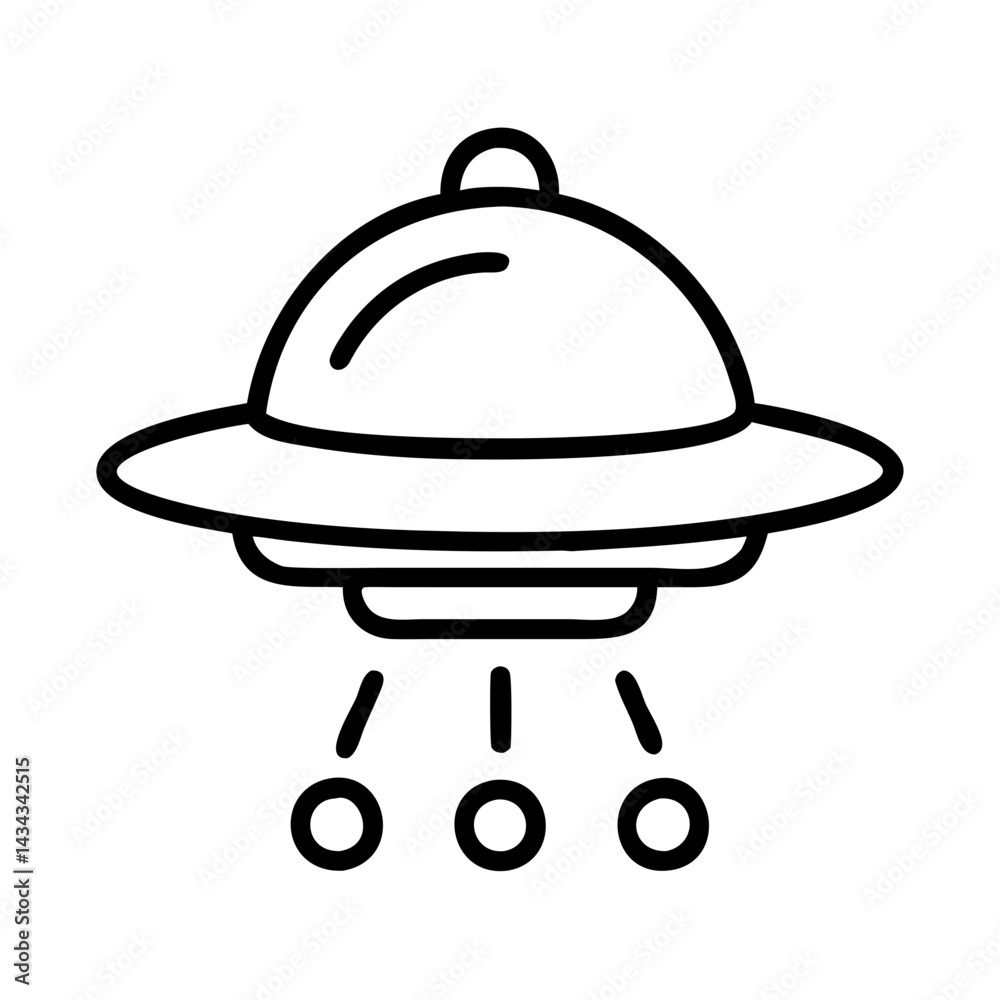 Isolated ufo spaceship vector illustration for alien invasion and unidentified flying object design Isolated ufo spaceship vector illustration for alien invasion and unidentified flying object design