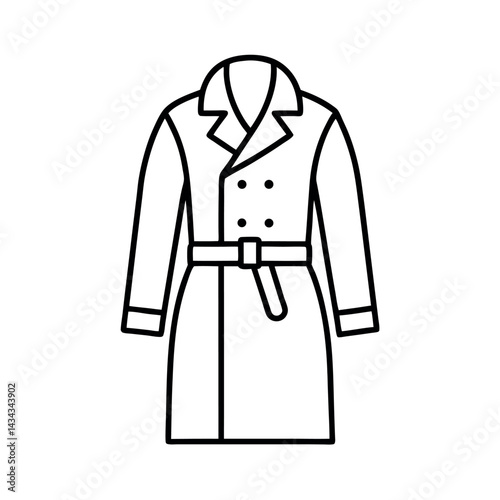 Trench Coat Outline Vector