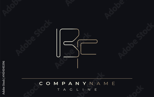 BF Abstract Line Style Logo. Minimalist Design Featuring the Letters B and F Abstract Line Style