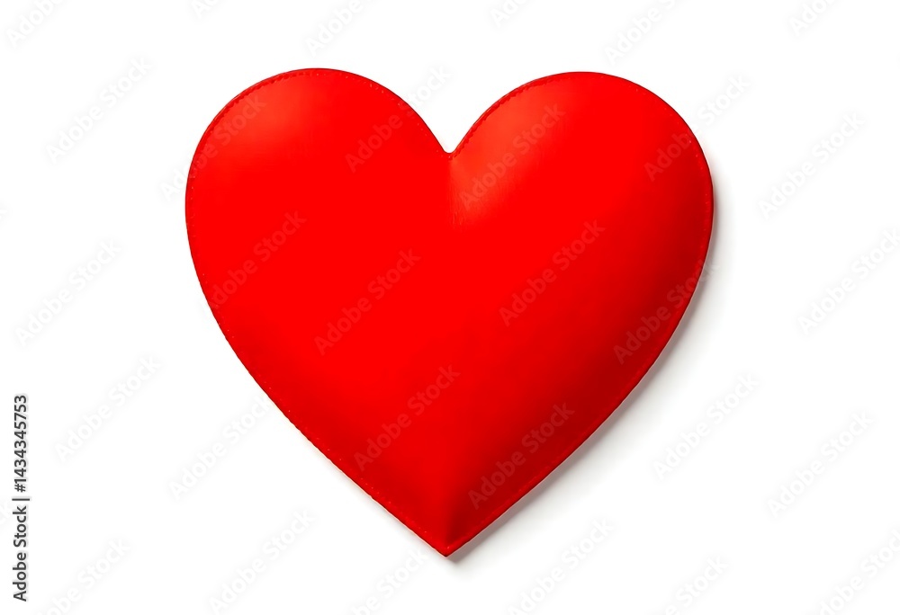 bright red 3D heart shape centered on a clean white background. The heart should have soft highlights and subtle shading to give it a realistic, slightly glossy appearance. bright red 3D heart shape centered on a clean white background. The heart should have soft highlights and subtle shading to give it a realistic, slightly glossy appearance.
