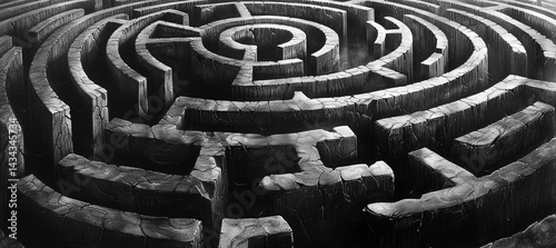 An image of a mysterious maze,Generated AI,