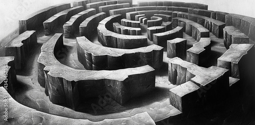An image of a mysterious maze,Generated AI,