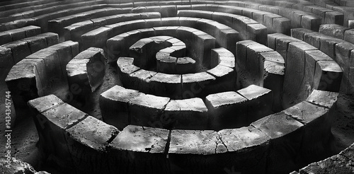 An image of a mysterious maze,Generated AI,