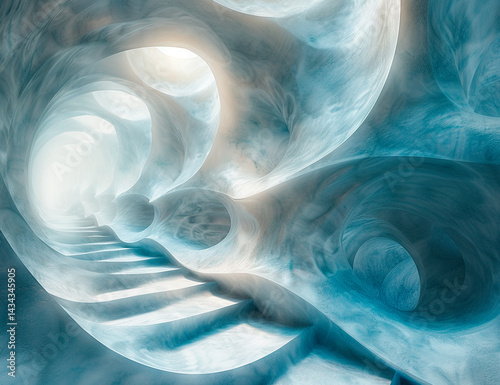 An image of a decorative staircase,Generated AI
