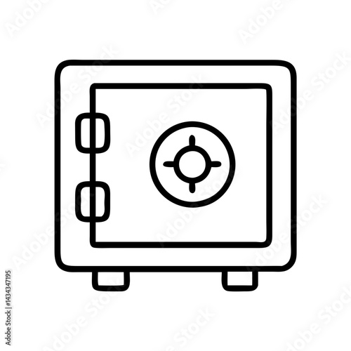 Safe box vector icon illustration for security deposit protection and financial safety concept