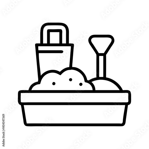 Sand box toys vector illustration, perfect for summer vacation and beach themed designs and projects