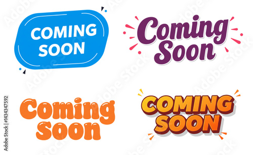Set of "coming soon" in different styles