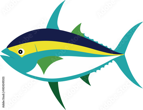 tuna fish vector icon on transparent background