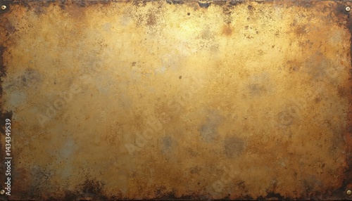 Weathered gold metal texture with patina, vintage look. Spots oxidation, aged bronze surface. Historical antique themes, retro design. Perfect background for wallpapers, historical documents, classic