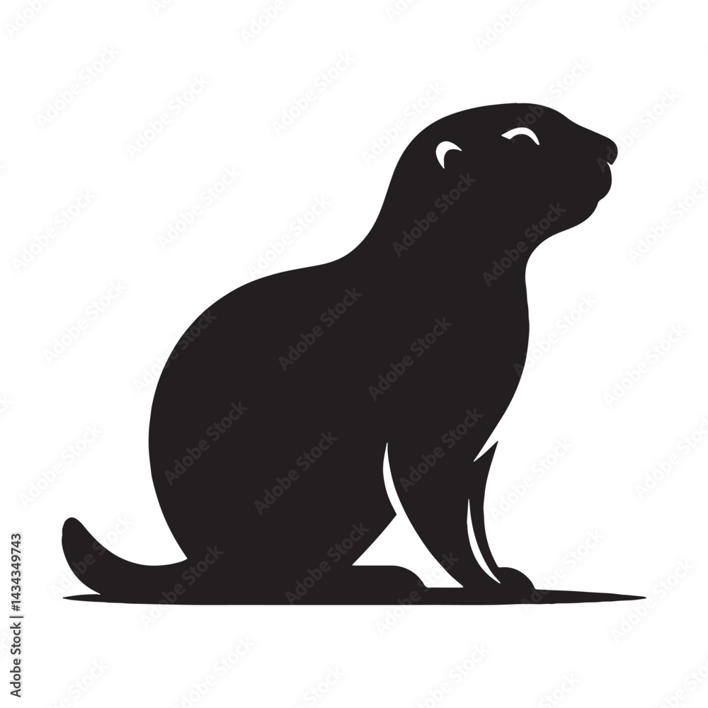 Obraz premium Balanced-form prairie dog silhouette vector perfect for clean design layouts – prairie dog silhouette – prairie dog vector – prairie dog illustration – silhouette of prairie dog