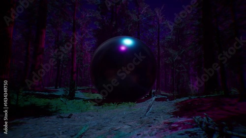 Black Metal Sphere in the Mysterious Forest