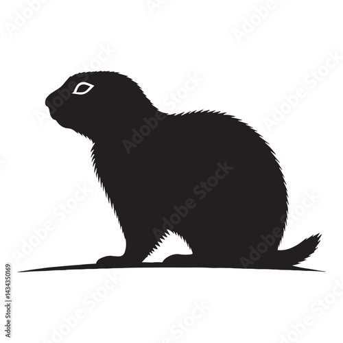 Clean-line prairie dog silhouette vector tailored for scalable branding – prairie dog silhouette – prairie dog vector – prairie dog illustration – silhouette of prairie dog

