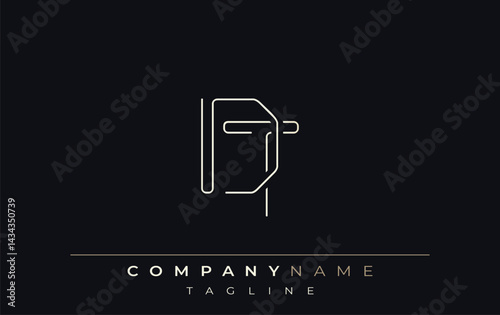DT Abstract Line Style Logo. Minimalist Design Featuring the Letters D and T Abstract Line Style