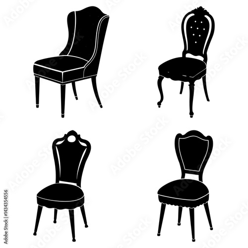 Dressing Chair silhouette vector