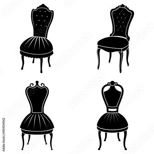 Dressing Chair silhouette vector
