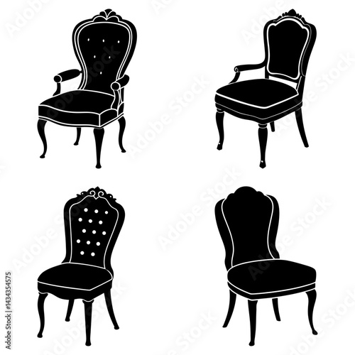Dressing Chair silhouette vector