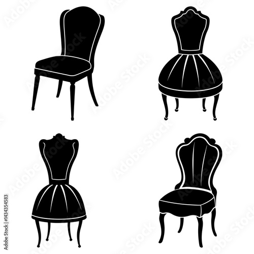 Dressing Chair silhouette vector