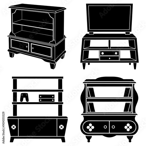 Console Shelf silhouette vector