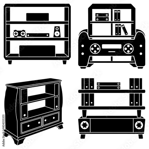 Console Shelf silhouette vector