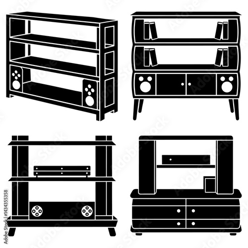 Console Shelf silhouette vector