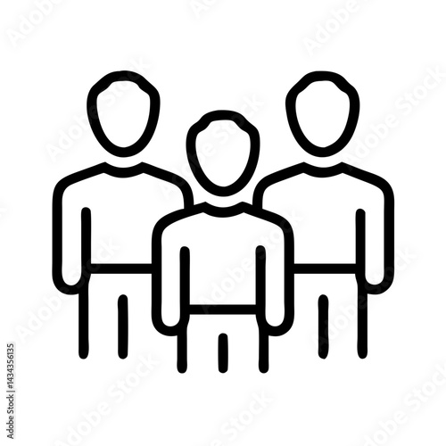Illustration of people group team community crowd family members social gathering line art design