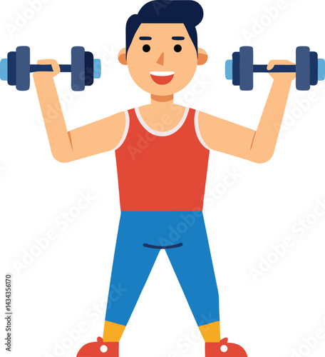 Man lifting dumbbells