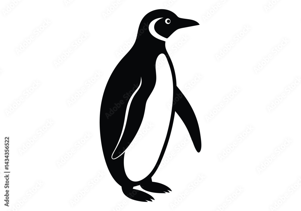 Obraz premium Penguin Silhouette isolated on white background