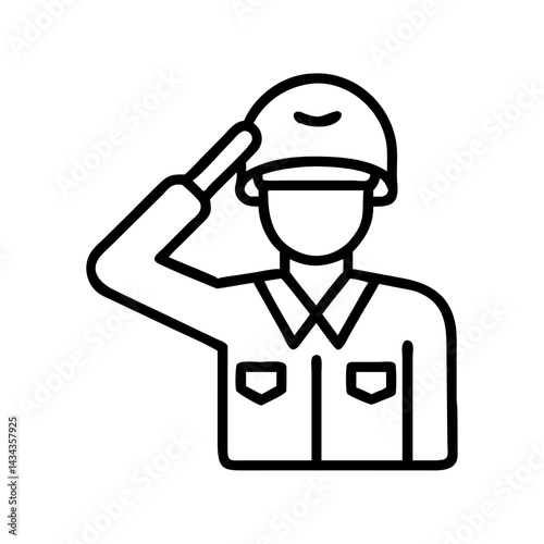 Illustration of soldier military army uniform war veteran salute armed forces defense honor guard