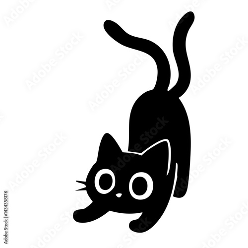 Cute cat sitting silhouette