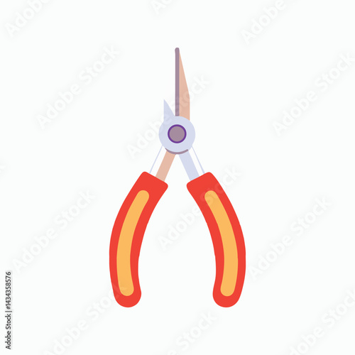 needle nose pliers vector art illustration