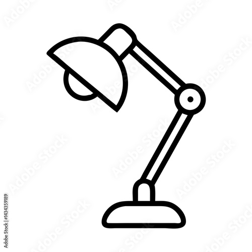 Desk lamp illustration in minimal style with outlines  