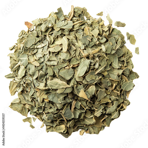 pile of dried bay leaves isolated on white transparent background