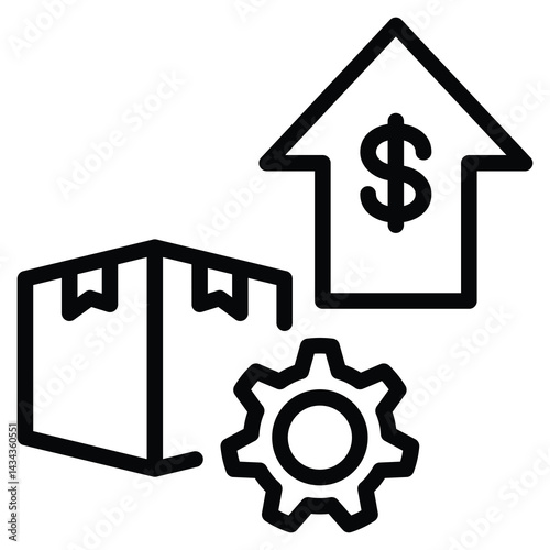 Cost Push Inflation icon line vector illustration