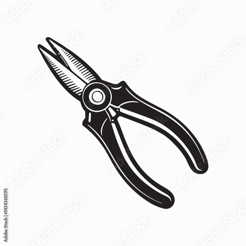 needle nose pliers vector art illustration
