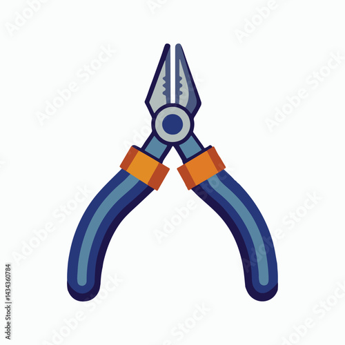 needle nose pliers vector art illustration