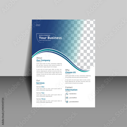 professional corporate business natural shape vector flyer design template