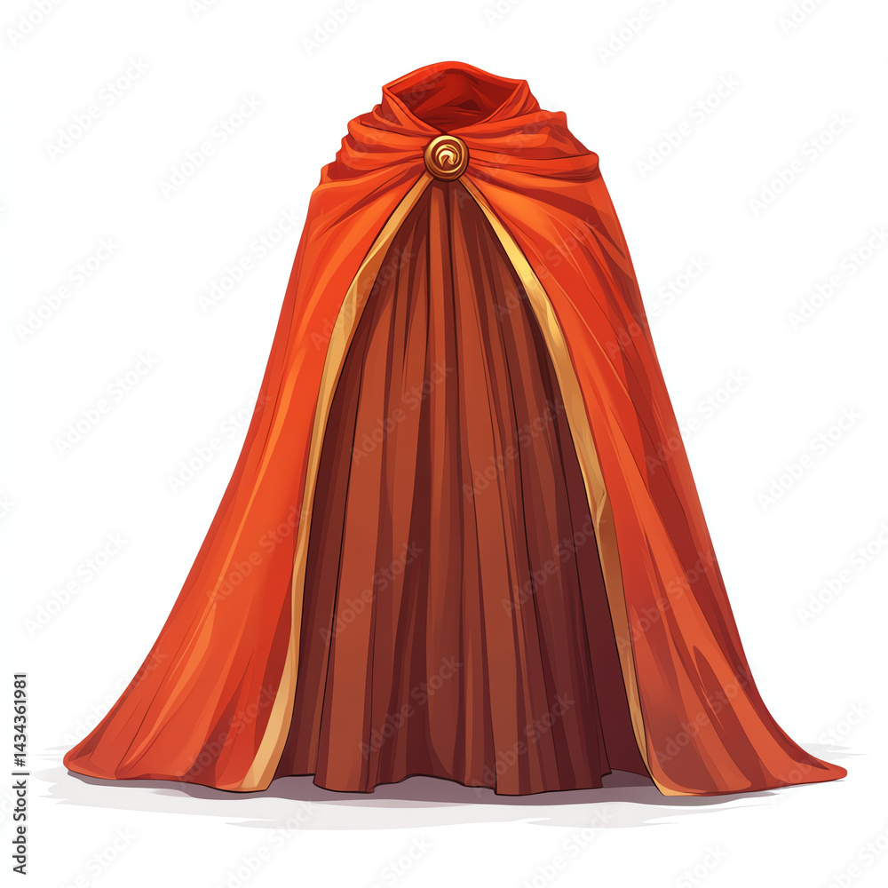 A vibrant red cloak elegantly draped, symbolizing power and tradition in a mystical setting. A vibrant red cloak elegantly draped, symbolizing power and tradition in a mystical setting.