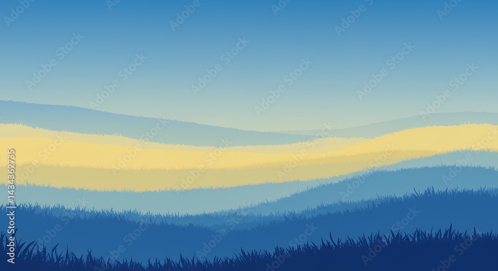 Obraz premium Sunrise misty mountains landscape background