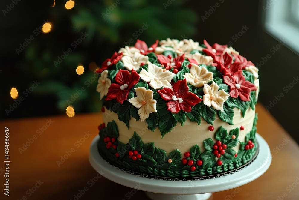 Cake for Christmas on the table Cake for Christmas on the table