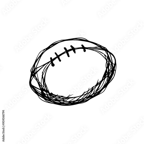 Stylized football illustration in black and white, for sports blogs with copy space
