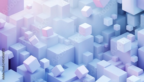 Abstract Geometric Cubes: A visually stunning abstract composition featuring a complex arrangement of cubes, evoking a sense of depth, dynamism, and modern design.