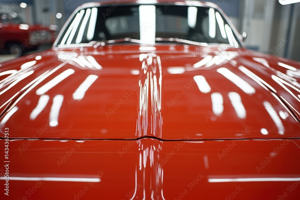 Fototapeta premium Car hood pre and post polish
