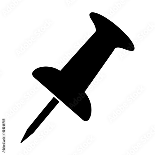 Black and pushpin drawing forbulletin board reminders and task tracking applications on a transparent background