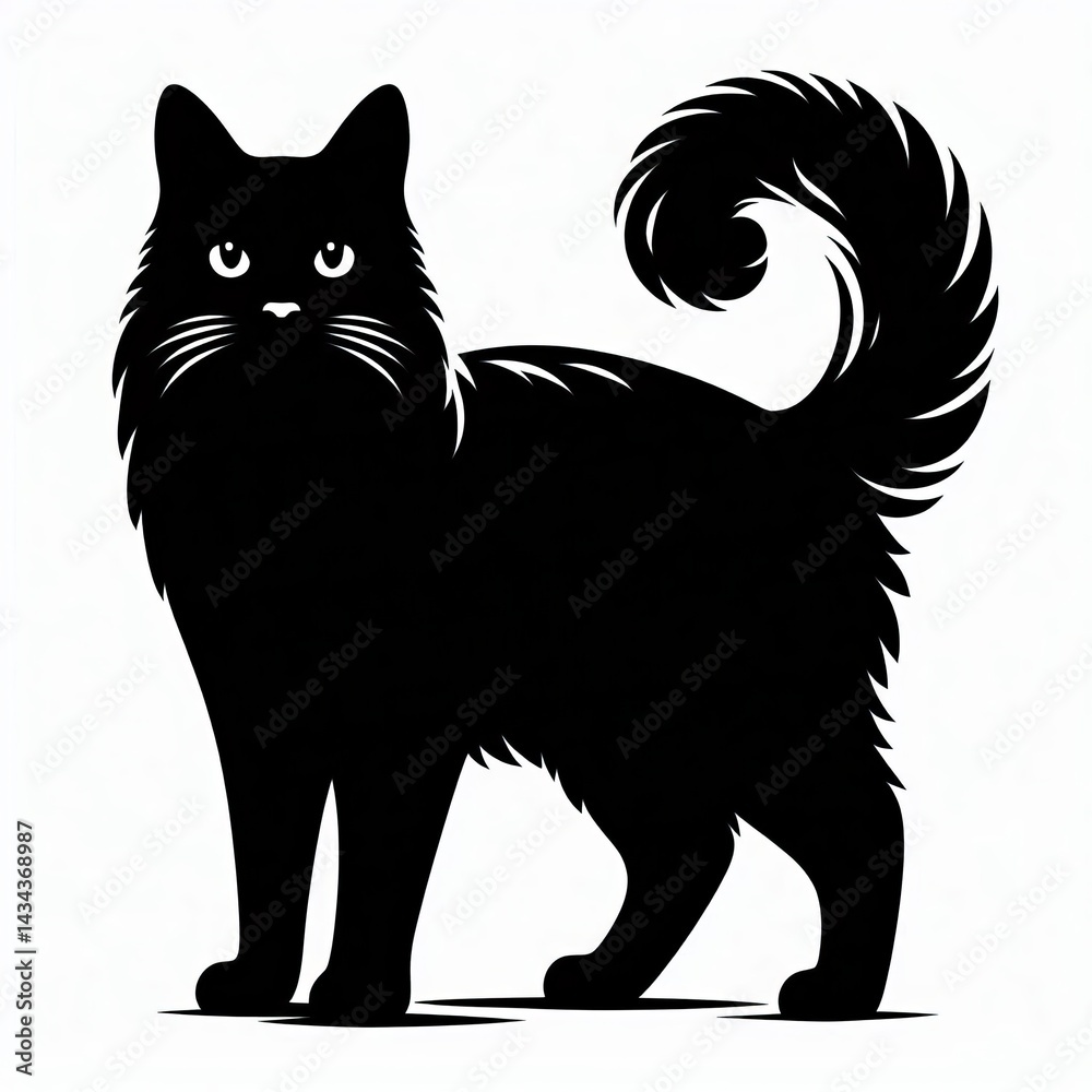 Fototapeta premium Elegant Black Cat Silhouettes