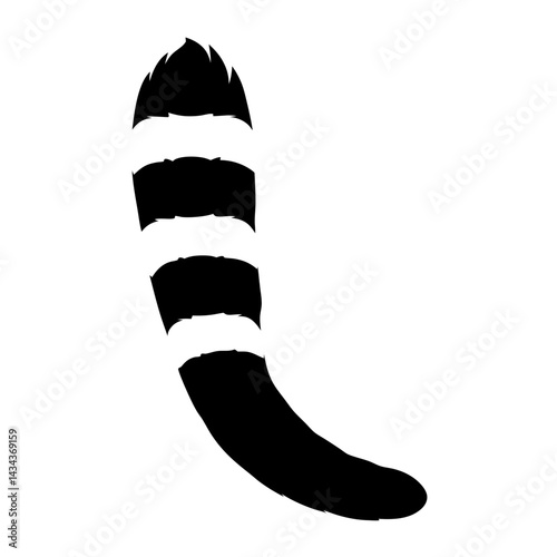 Striped Raccoon Tail Silhouette withDistinctive Ring Patterns on on a transparent background