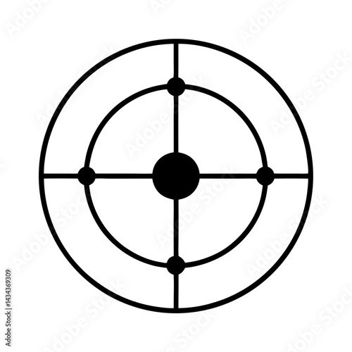 Simple Black and Targetfor Shooting and Games Vector Design on a transparent background