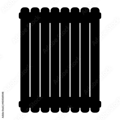 Black Radiator Icon Silhouette,Classic Heating Equipment Design for Winter or Home Comfort on a transparent background