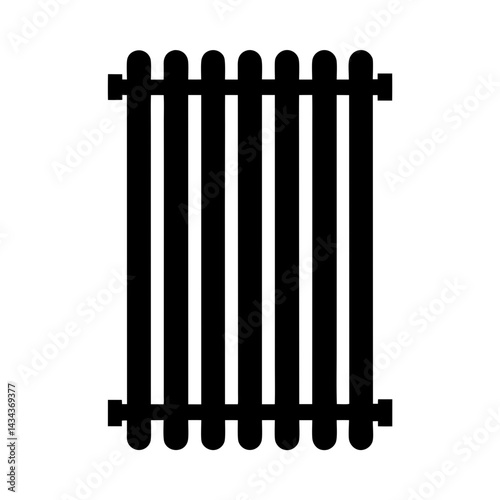 Black and radiator illustration,a simple depiction of an old fashioned heating appliance on a transparent background