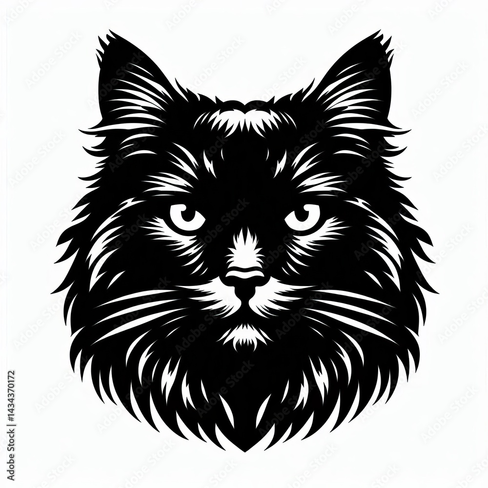 Fototapeta premium Elegant Black Cat Silhouettes